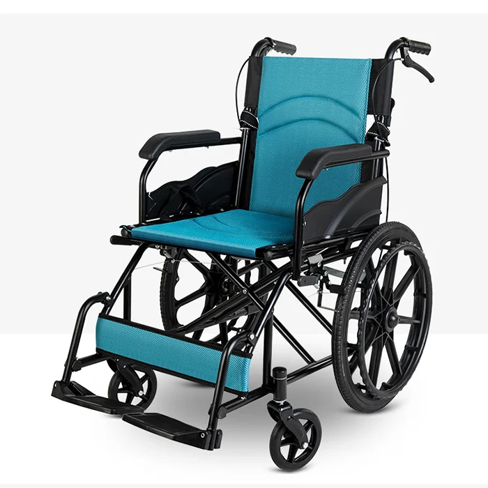 Factory direct selling high-quality thickened steel pipe foldable back manual disabled wheelchair