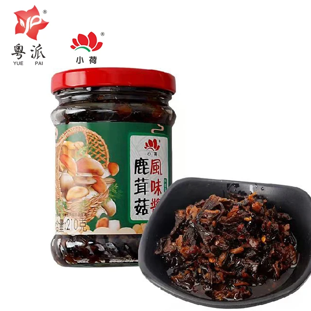 Factory price snack for meal convenient sauce delicious 210g high quality certificated HACCP ISO 22000 Antler Mushroom sauce