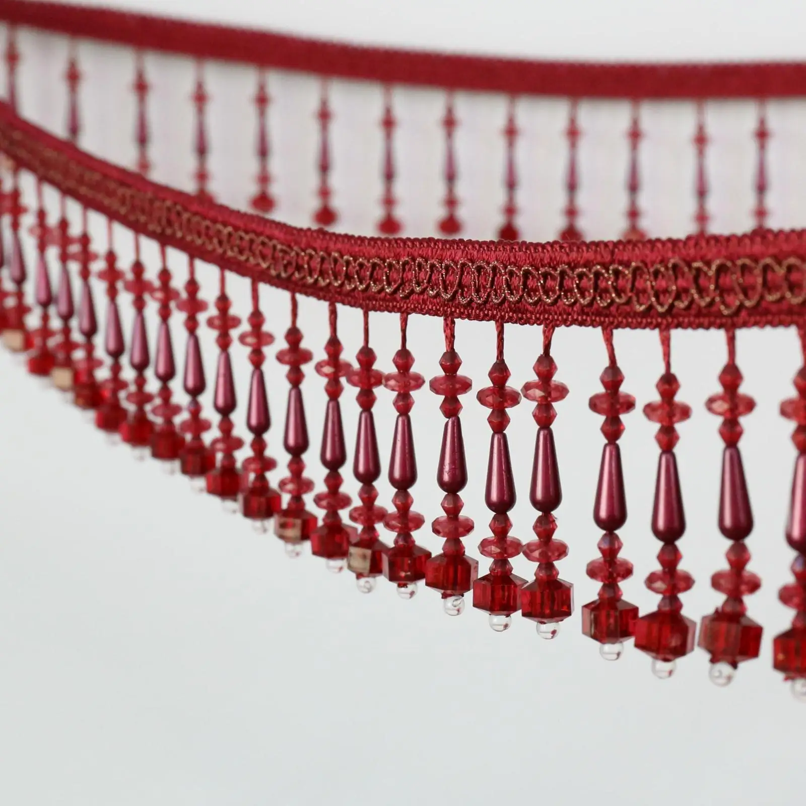 Hotsale Hotel Bedroom Bead Trimming Multicolor Silk Tassel Fringe Trim For Curtain