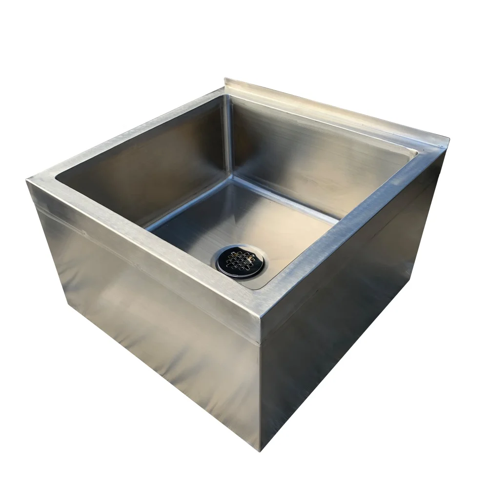 NSF certified High quality 304 stainless steel commercial Kitchen Floor mop sink for Hotel Restaurant undermouted Single bowl