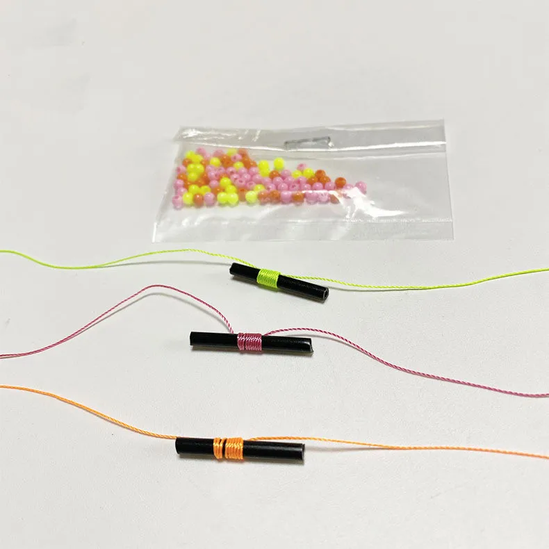 100PCS/BAG Adjustable Depth String Fishing Bobber Stops with Beads