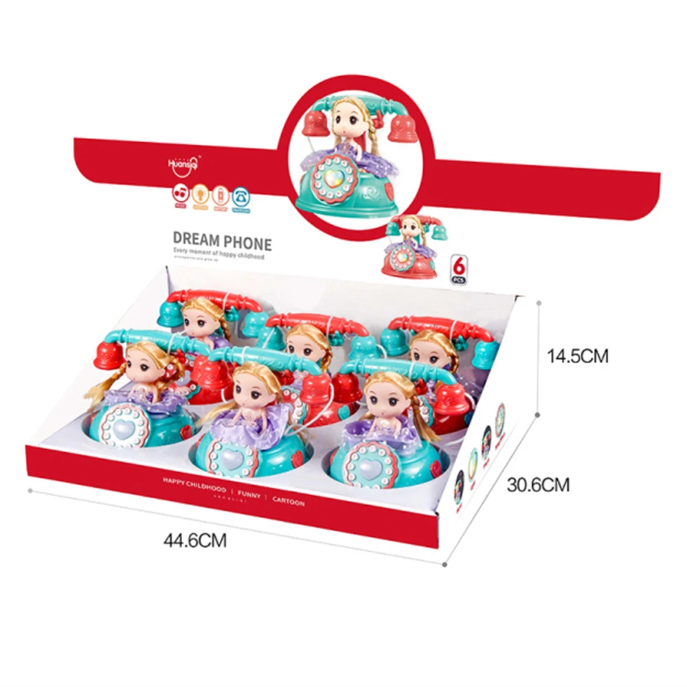 Children Role Play Cartoon Battery Operated Light Up Music Multifunctional Funny Plastic Simulation Telephone Toys