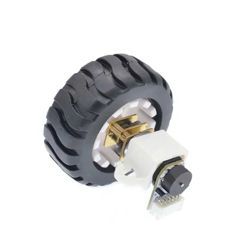 DC 6V Encoder Reduction Motor N20 Electric Micro Speed Gear Motor with 43MM Rubber Wheels Mounting Bracket