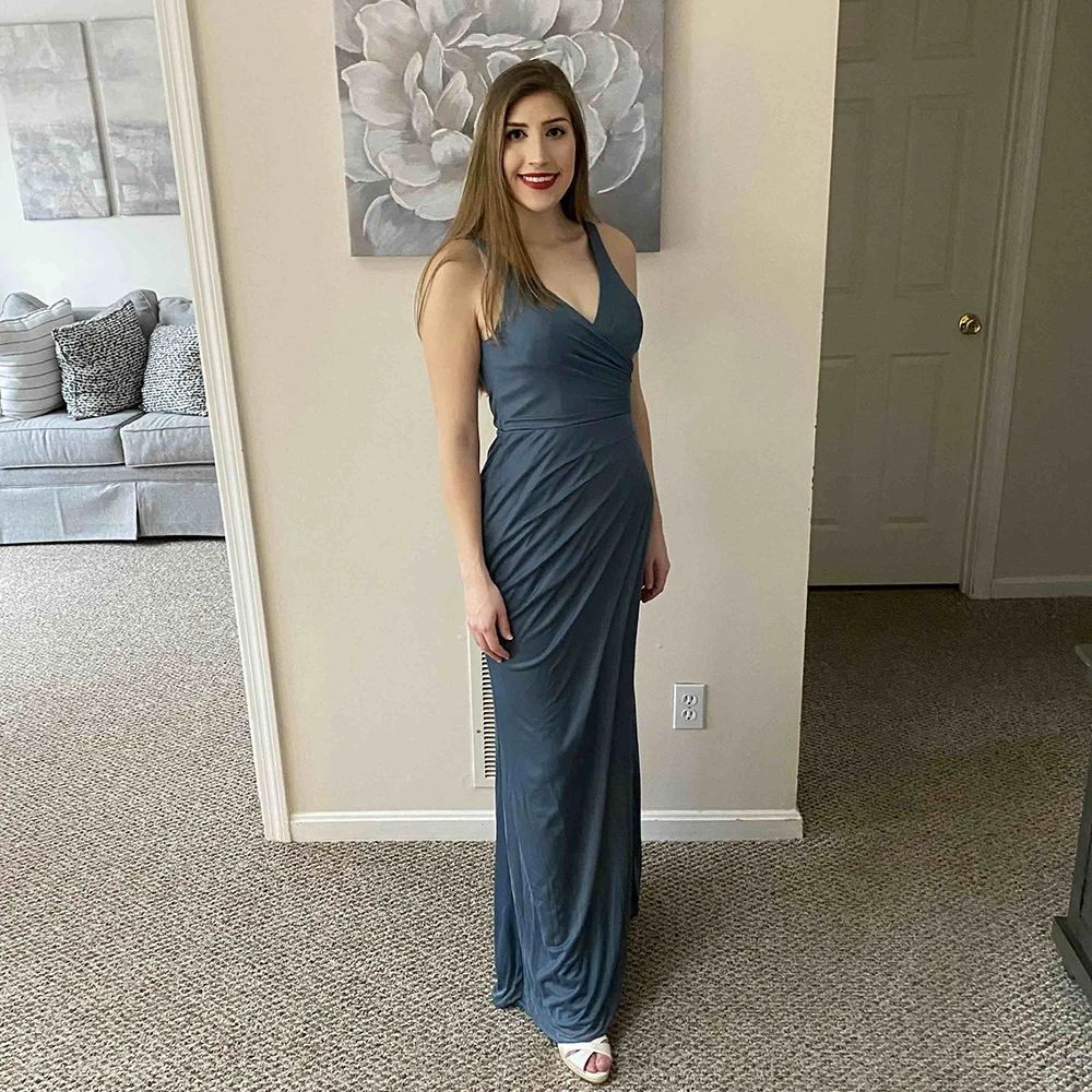 TEENYEE Slim fit Cocktail mesh bridesmaids dress dresses Women Lady Elegant Formal For Day Evening Party