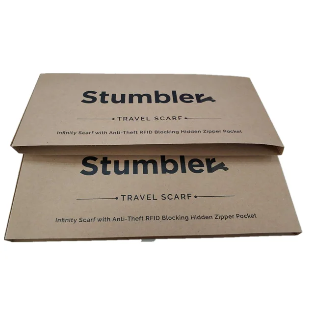 300gsm brown kraft paper sock sleeve travel scarf packaging sleeves