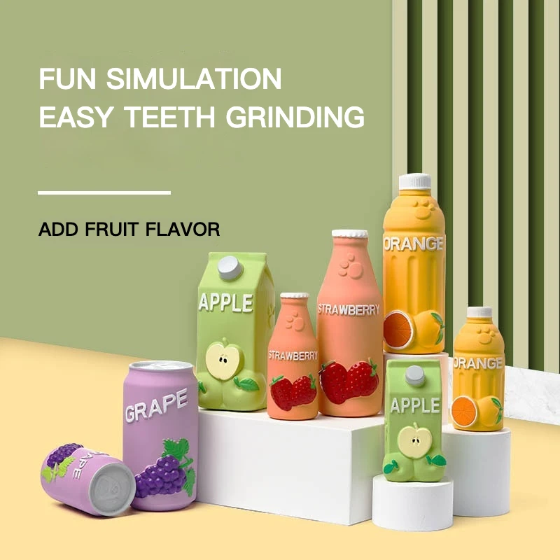Wholesale New Dog Latex Squeaky Toys Dog Boredom Relief Interactive Floating Bottle-Shaped Toys Fruit Scented Teething Toys