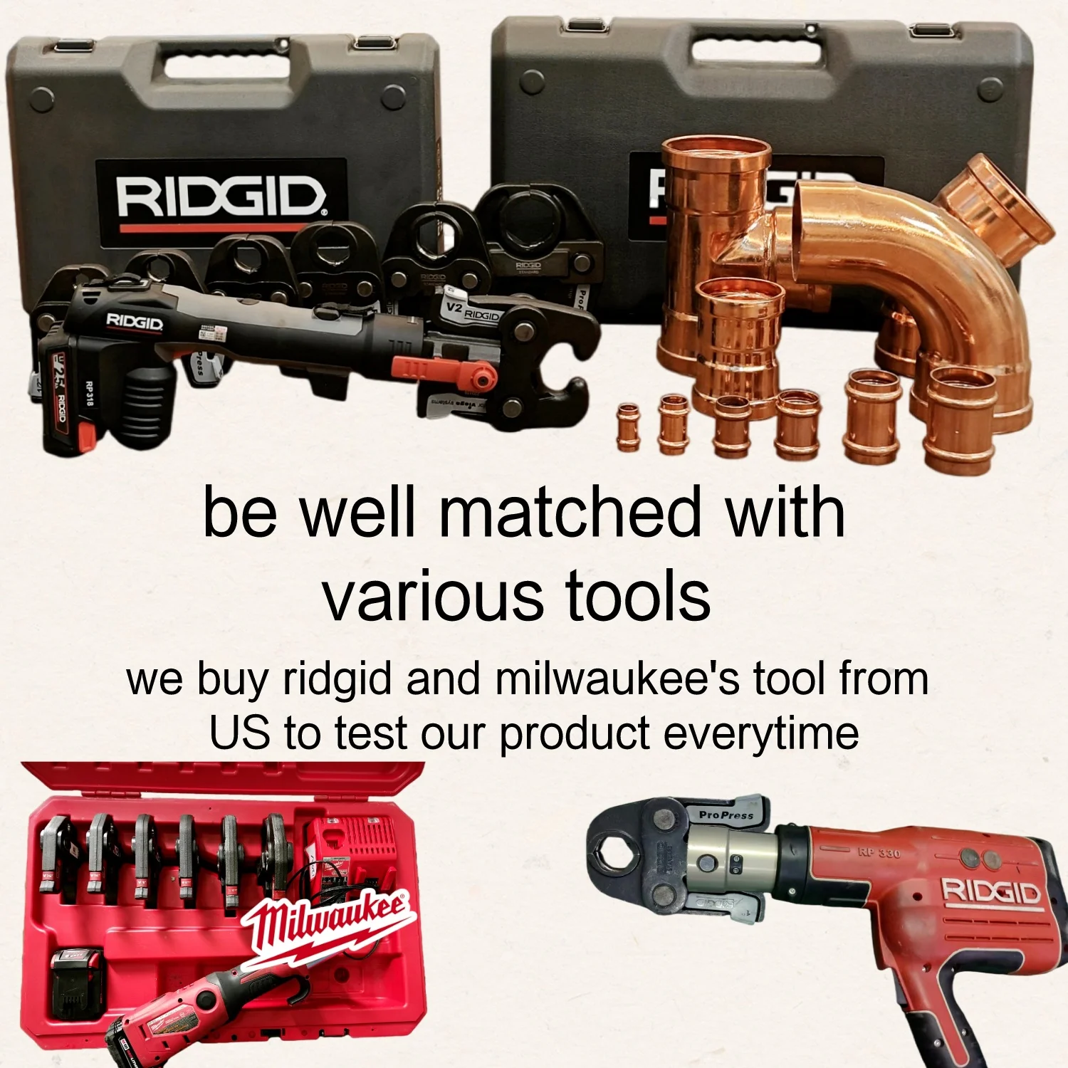 FREE SHIP: Coupling Copper Propress Fitting Match Rigid and Milwauke's Tool From