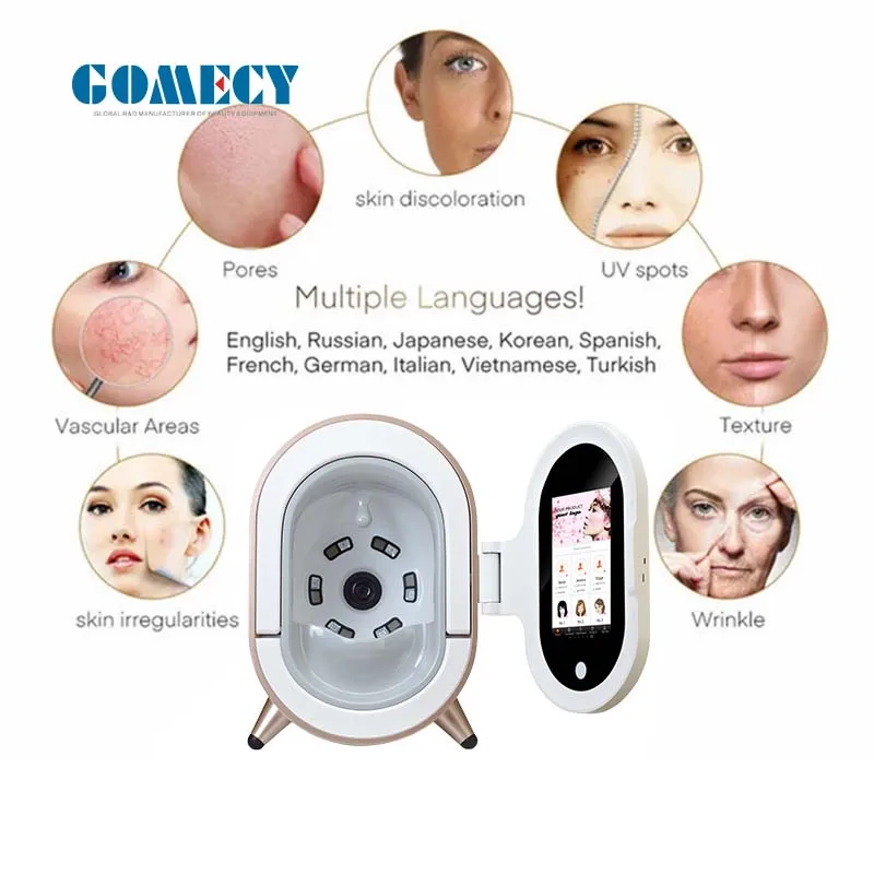 portable 3d AI face skin Diagnostics analyzer facial Tester scanner magic face mirror device skin analysis machine skin analyzer