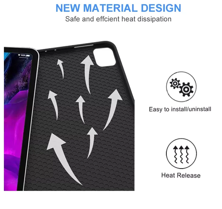 Touchpad BT Keyboard Case with Pencil Holder for ipad Pro 12.9 inch Wireless Keyboard Case for Ipad Pro 12.9 2021 2020 2018