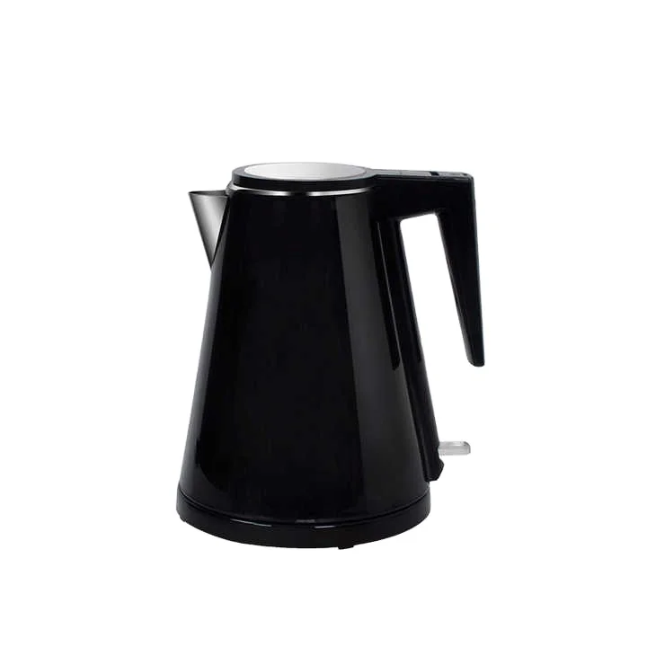 Black colour hotel best mini electric tea water kettle wholesales double layers PP and stainless steel