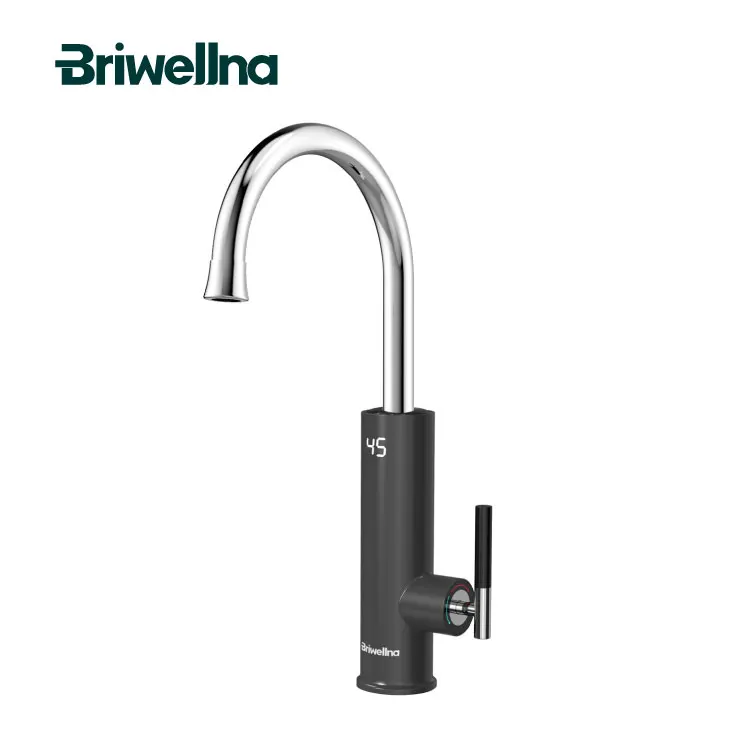 Briwellna 220V мгновенный кран с горячей водой Однорычажный смеситель для кухни с подогревом кран светодиодный цифровой дисплей электрический водонагреватель гейзер кран