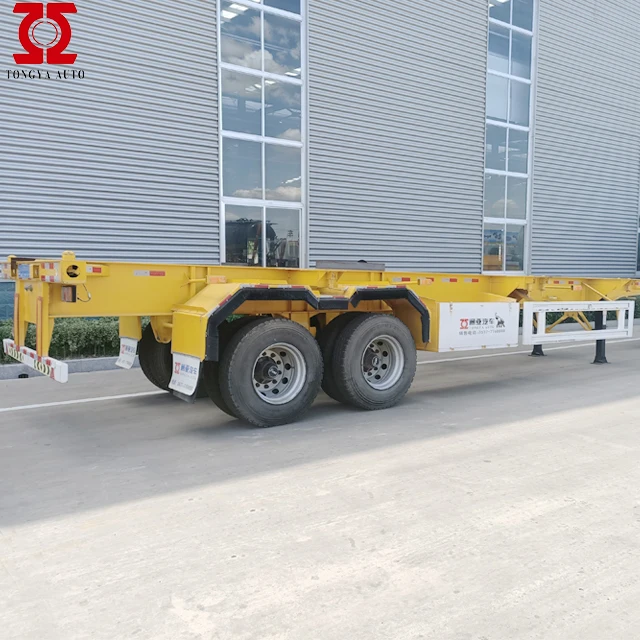 China Manufacture Tongya 2 or 3 Axles Skeleton Truck Trailer with Twist Lock