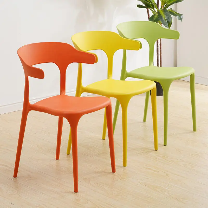 Modern dining chairs colorful pp cheap dining stackable plastic coffee shop chair