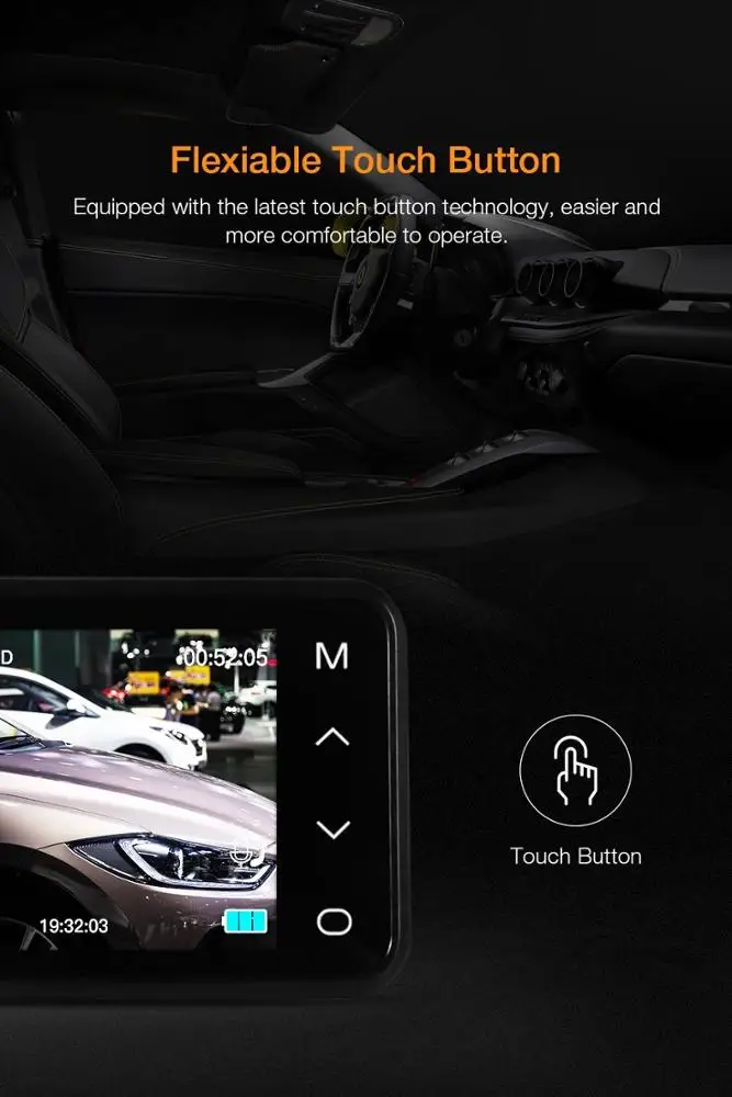 
dash cam front and rear 4k 2.7 Inch High Definition Touch Screen Superior Night Vision Car Camera Video Recorder 