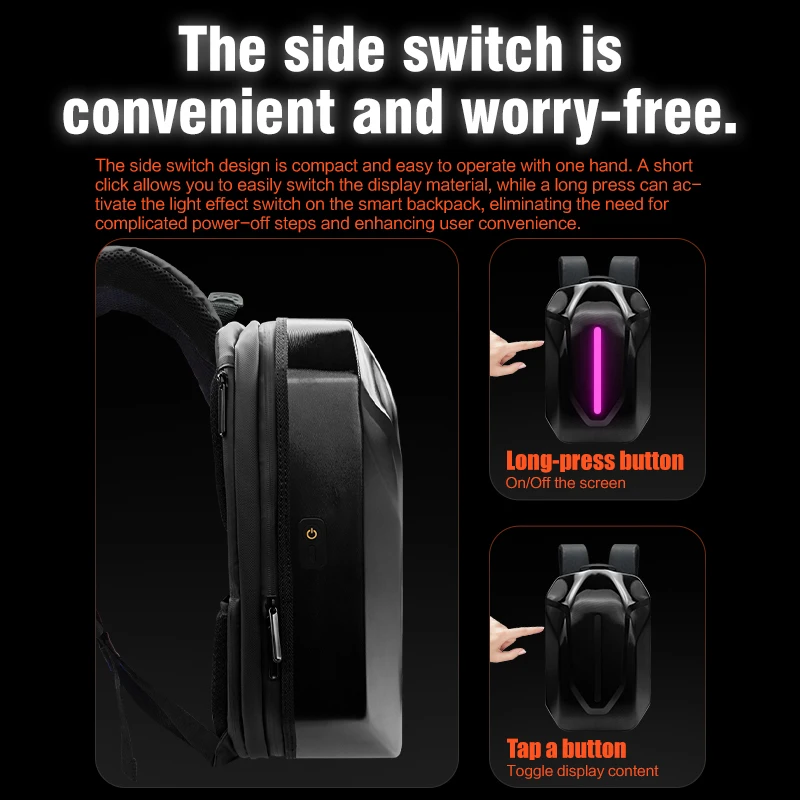 2024 Bicycle LED RGB Light Backpack for Signal and Wireless Remote Control Cycling Knapsack