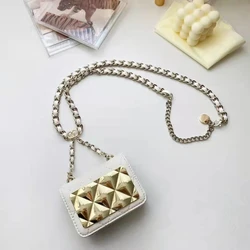 11088-2# hot sale girls fashion mini quilted cross body phone case bags purse cute cosmetics case bags with chain strap