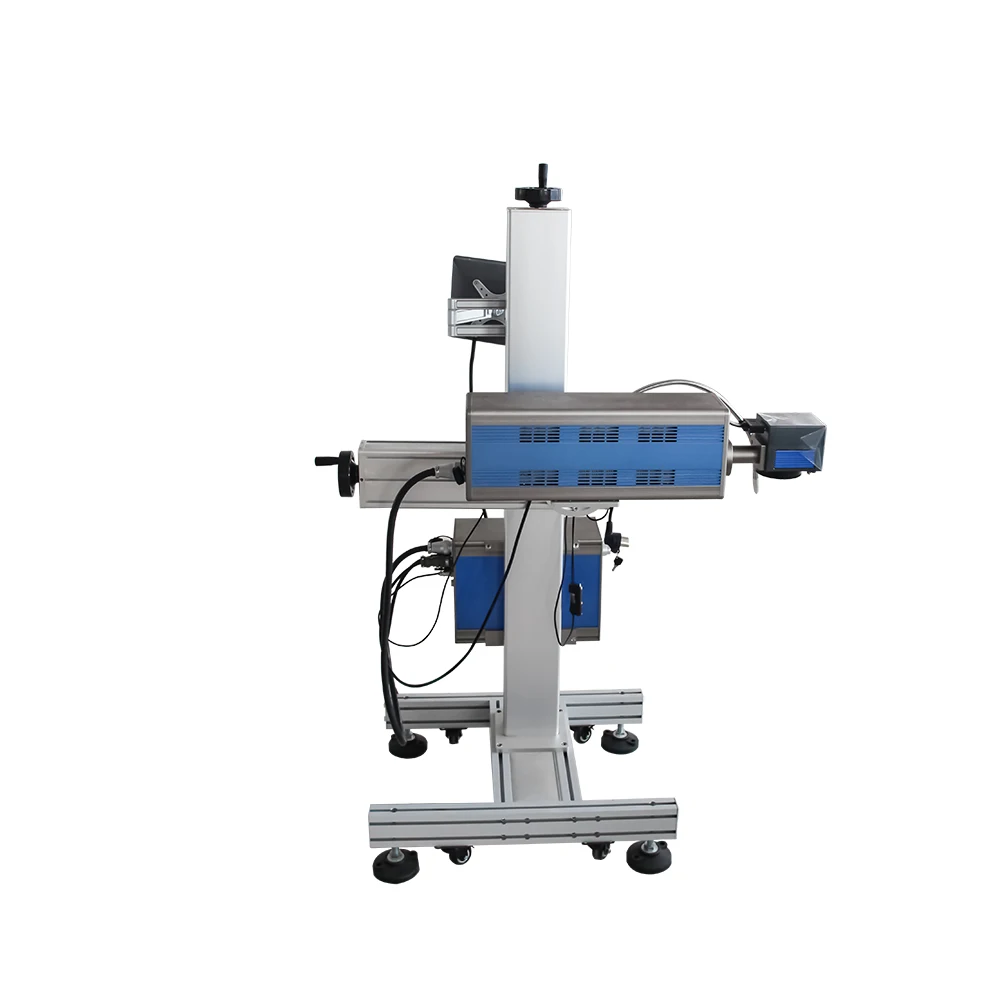 Galvo laser 30w 50w mini co2 laser marker Cardboard MDF PMMA flying co2 laser marking machine