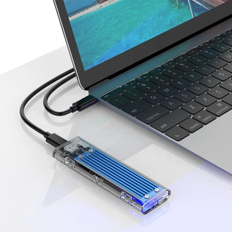  ORICO M.2 M-Key SSD Enclosure USB3.1 10Gbps 2TB Type-C Portable Hard Disk Case Mini Clip/Push Open Storage Box
