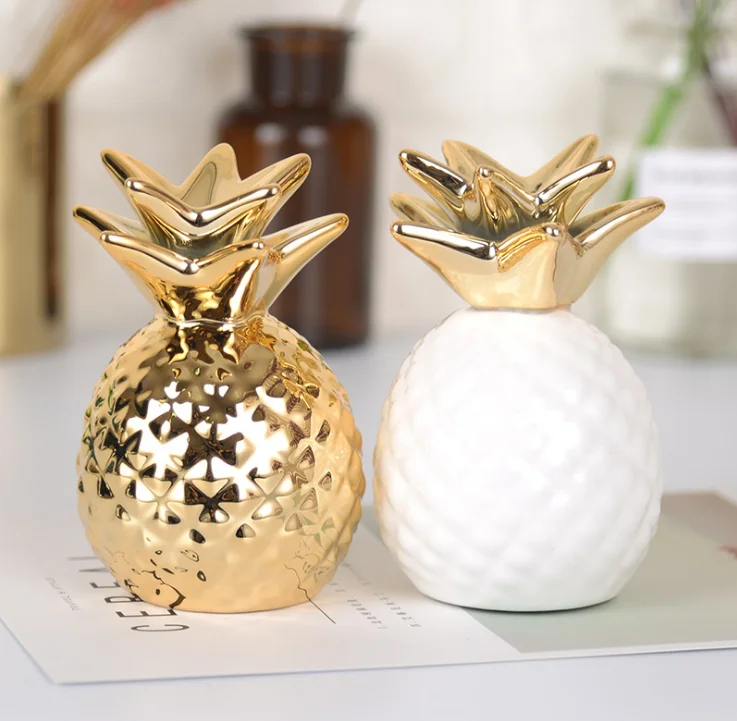 
Luxury Household Decor Furnishing Articles Golden Plated Pineapple for home decor Desktop Decoration Ornaments 