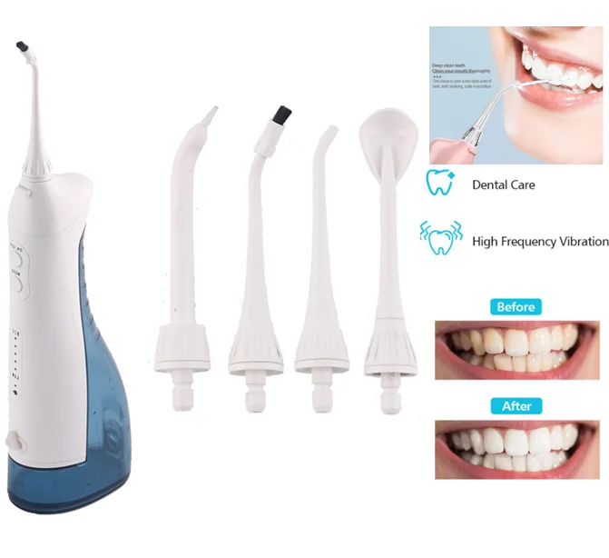 2021  factory price Oral flusher USB Rechargeable Water Floss Portable Dental Cordless Water Flosser  jet 300Ml  with 5 modes