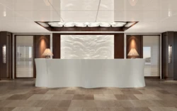Artificial stone L Shaped Design Modern reception desk  Hotel Reception Counter white reception desk beauty salon