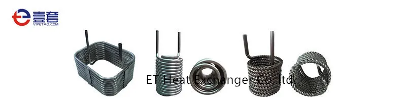
coil evaporator/spiral coil condenser/water cooler parts and stainless steel tube copper fin 