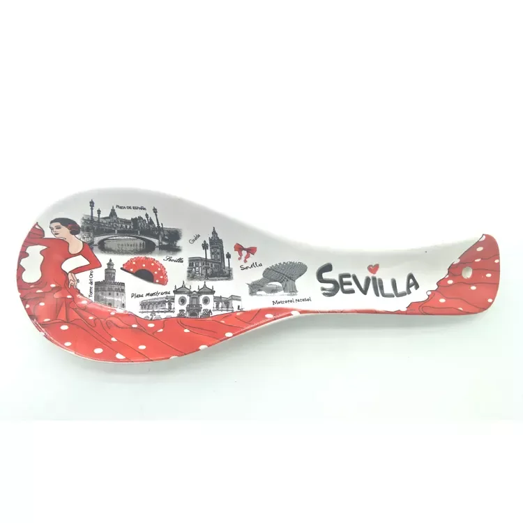 Custom personalised ceramic spoon tourist souvenir portugal rooster spoon rest holder
