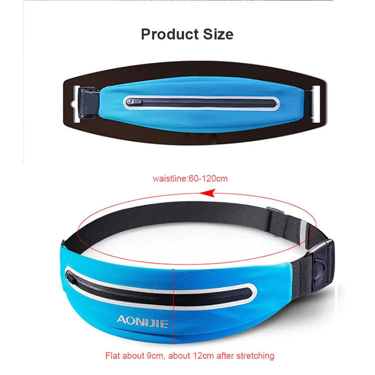 Close-fitting Anti-theft Waterproof Fitness Sports Runner Waist Belt Bag Flexible Elastic Running Belt
