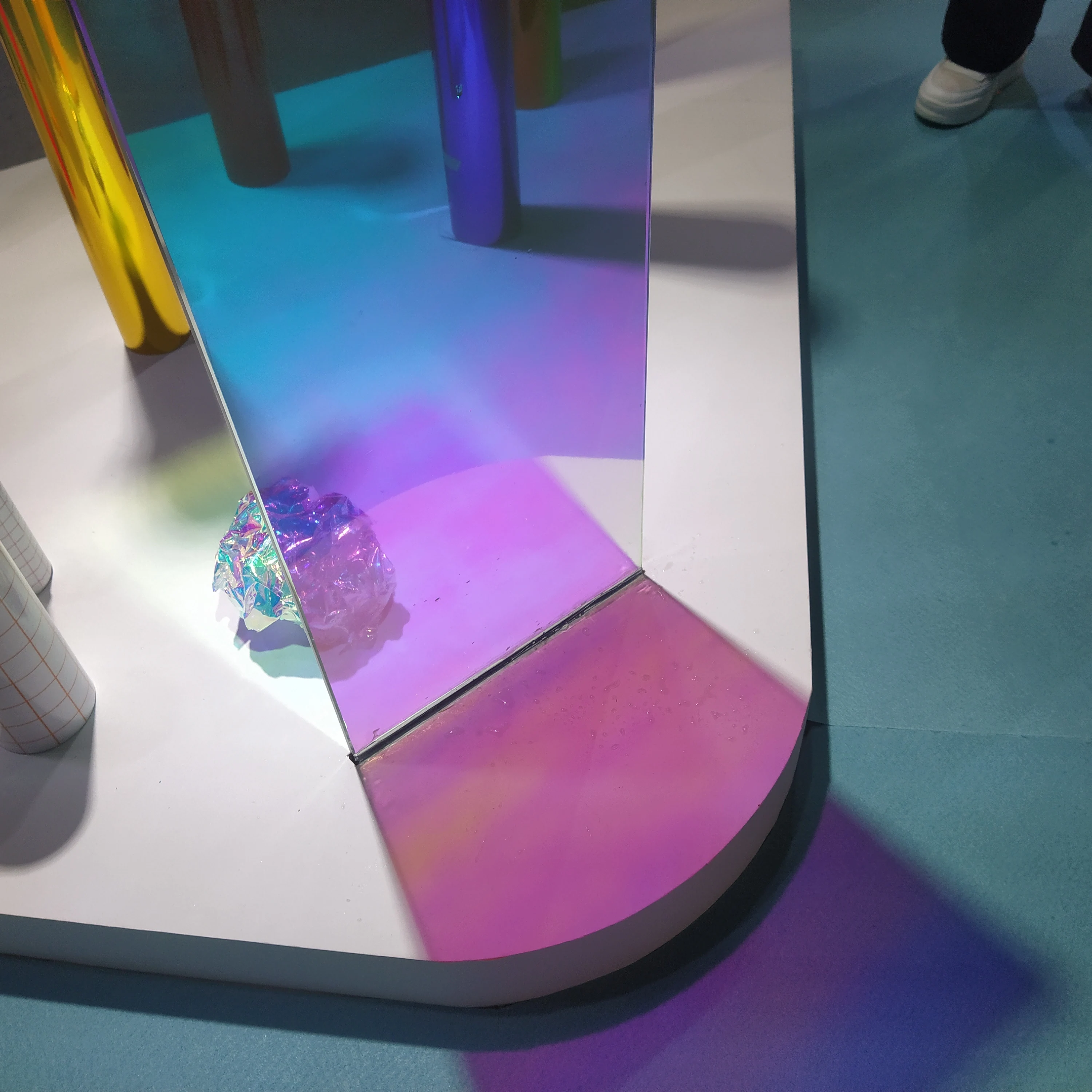 Anolly newest product colored holographic iridescent rainbow window glass decorative film vinyl