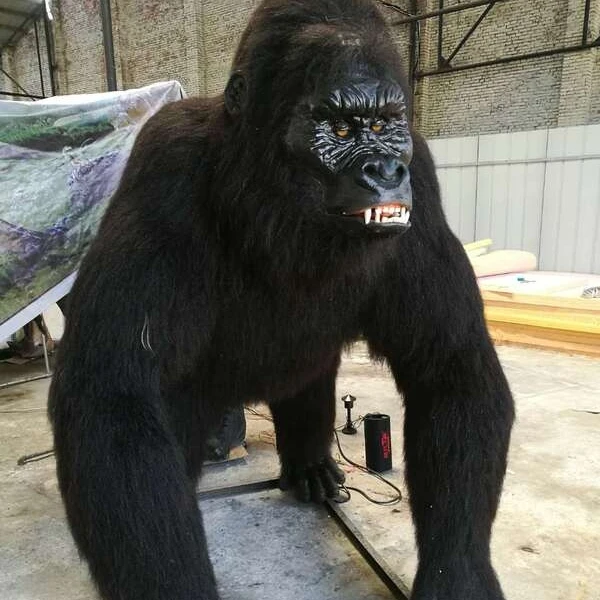Gorilla Animatronic Statue Simulation King Kong Realistic Decoration Animals Sculpture Amusement Park Theme Park Statue Zoo