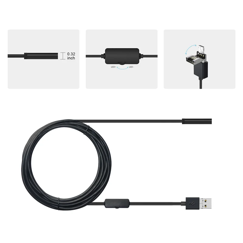 Teslong Auto Focus Endoscope Camera with Waterproof Semi-Rigid Snake Cable Camera
