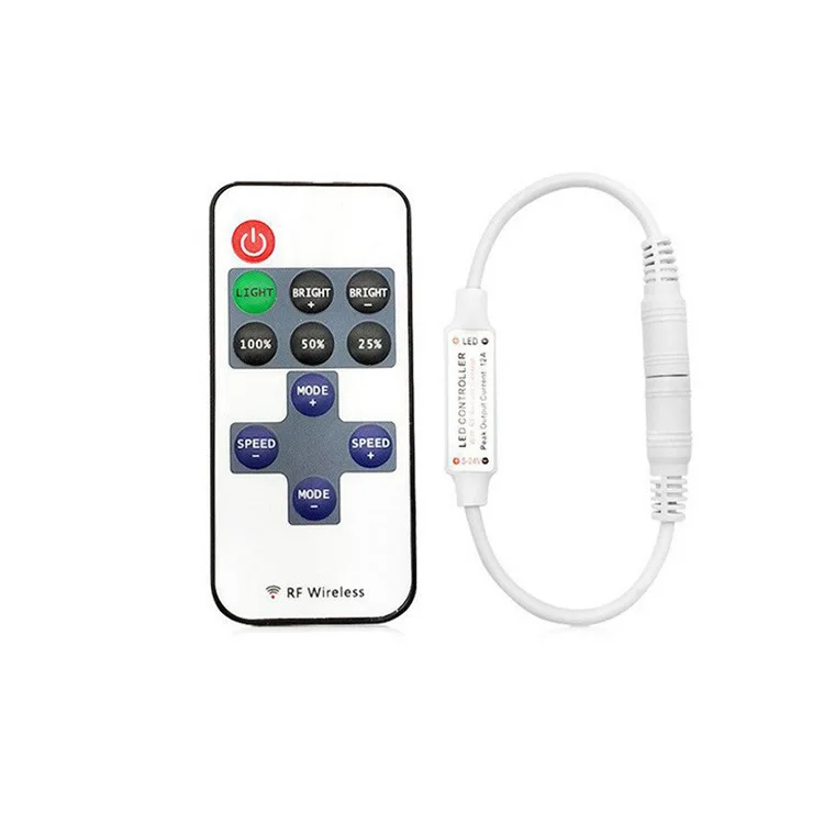 DC 5V~24V 11 keys single color led strip light remote rf mini dc 12v led controller dimmer remote control