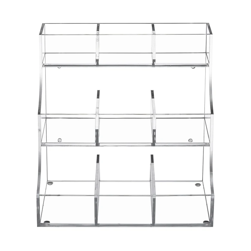 Custom Modern 3 Tier Tea Bag Organizer Rack Clear Acrylic Teabag Storage Holder Stand