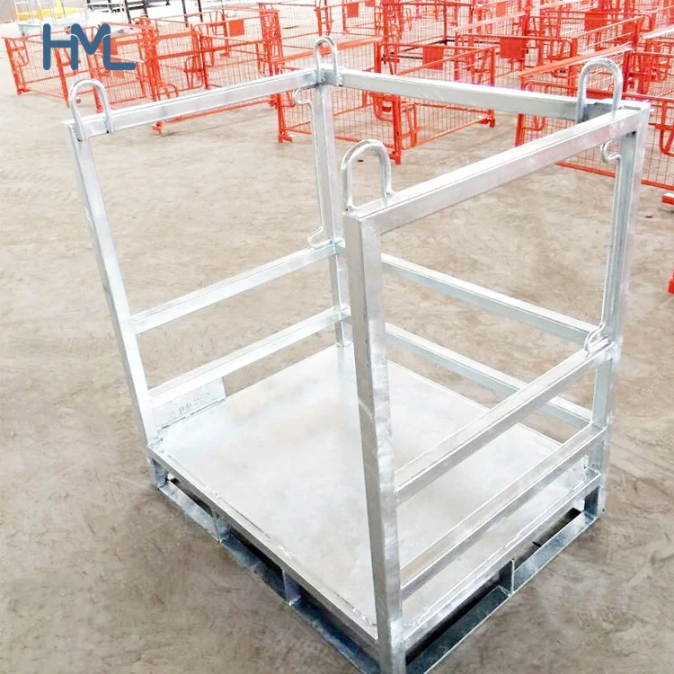 Huameilong galvanized stackable propane calor gas cylinder storage cages with nylon strip