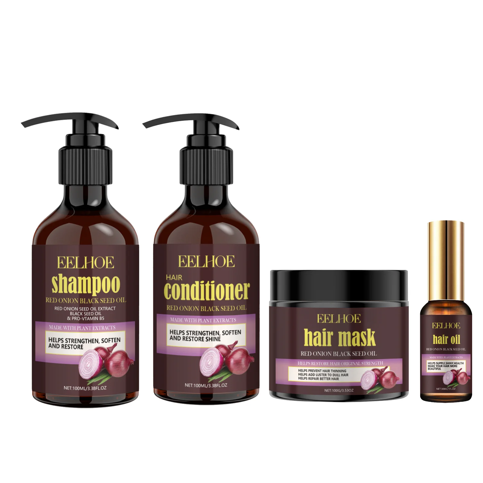 Private label Collagen Herbal Oil Protein Caviar Organic Hair Growth Anti Hair Fall Loss Onion Shampoo and Conditioner Hair Mask