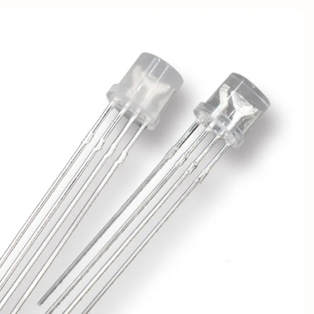 Best price 4pins common anode cathode 100degree Red Green Blue full color 5mm Flat top RGB LED diode for lights