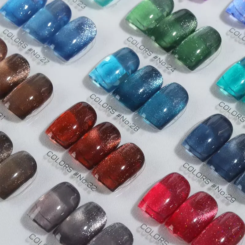 9D Rainbow Cat Eye UV Nail Gel Polish Soak off 36 Colors 8ml Custom Weight Wholesale for Nail Art