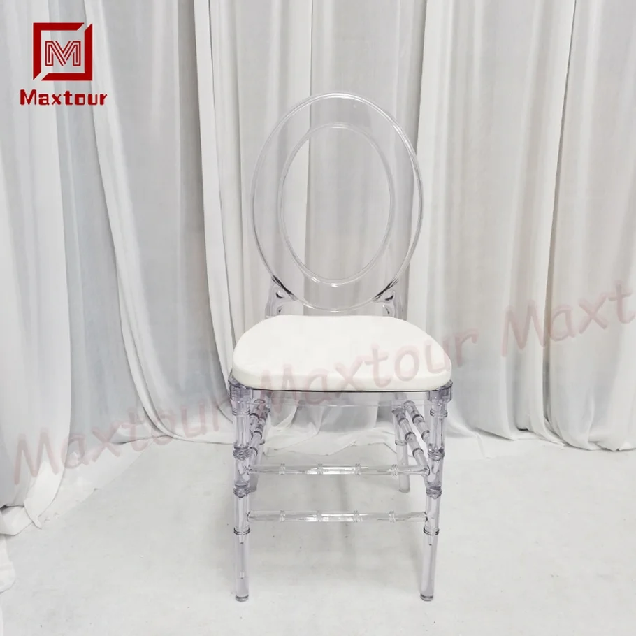 Factory Price America Resin Transparent Acrylic Chair Wedding Round Back  Plastic Chairs