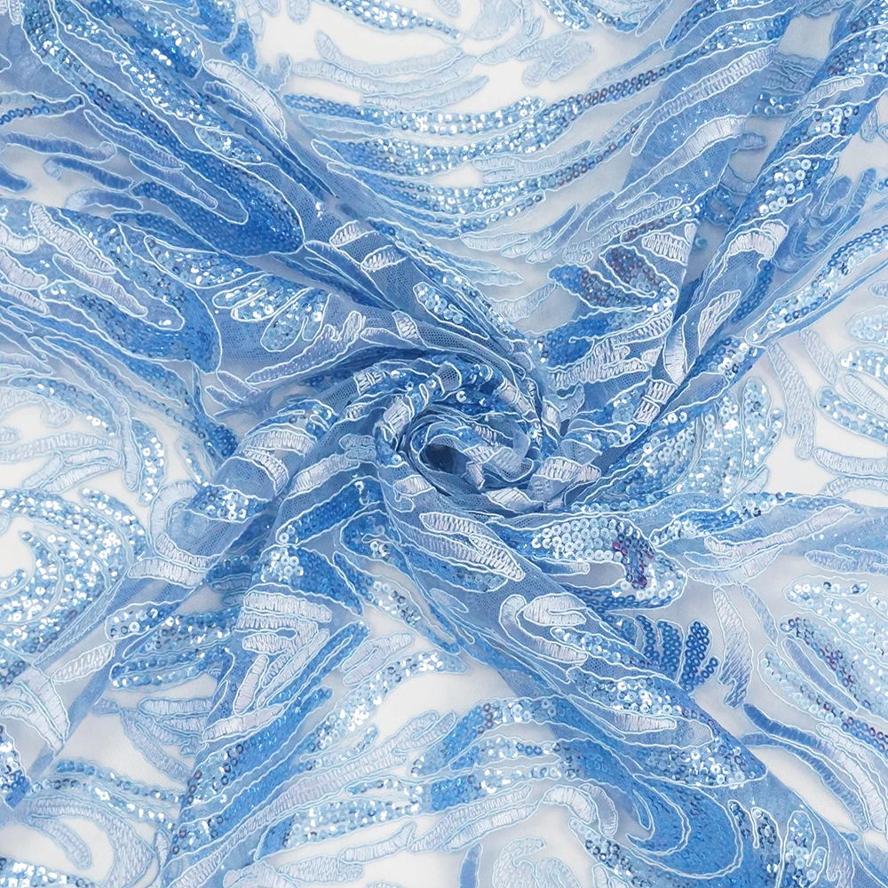 SH20 wholesale french lace wedding glitter lace dress sequin embroidery beaded lace fabric africanstyle