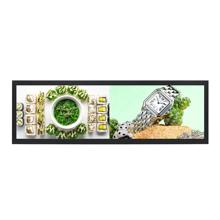 36.6 Indoor Wall Mounted Horizontal Advertising Stretched Bar Lcd Digital Signage Display For Shopping Mall with Online Android