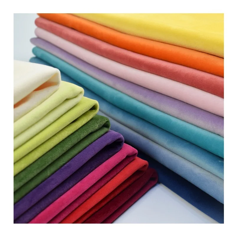 100% polyester knitted Chinese factory micro embossed soft shiny velvet fabric for sofa upholstery