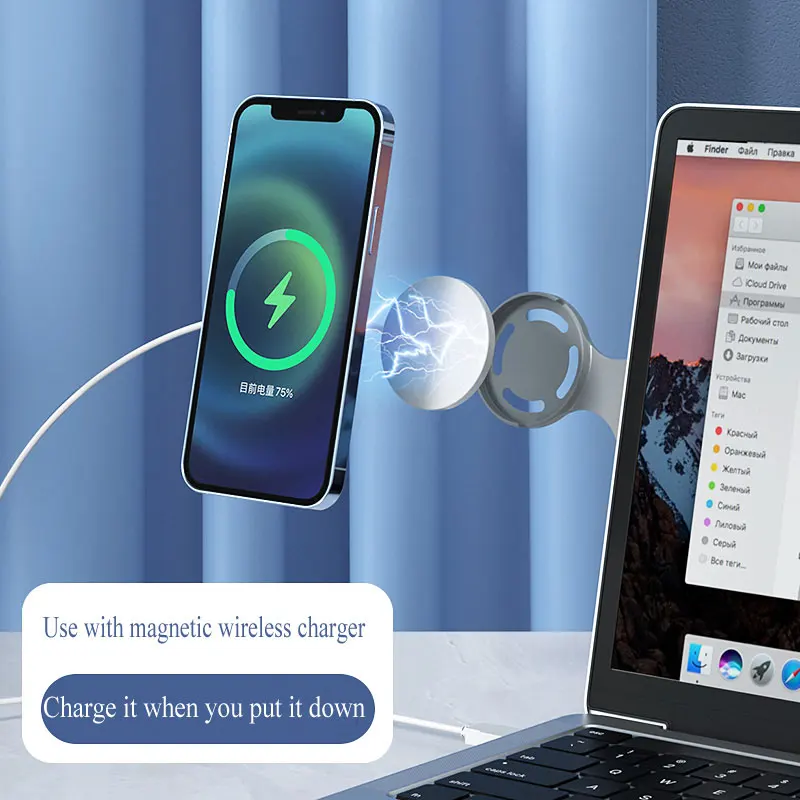 Side Mount Clip On Monitor  Multifunctional Laptop Extension Bracket Magnetic Wireless Charger Holder