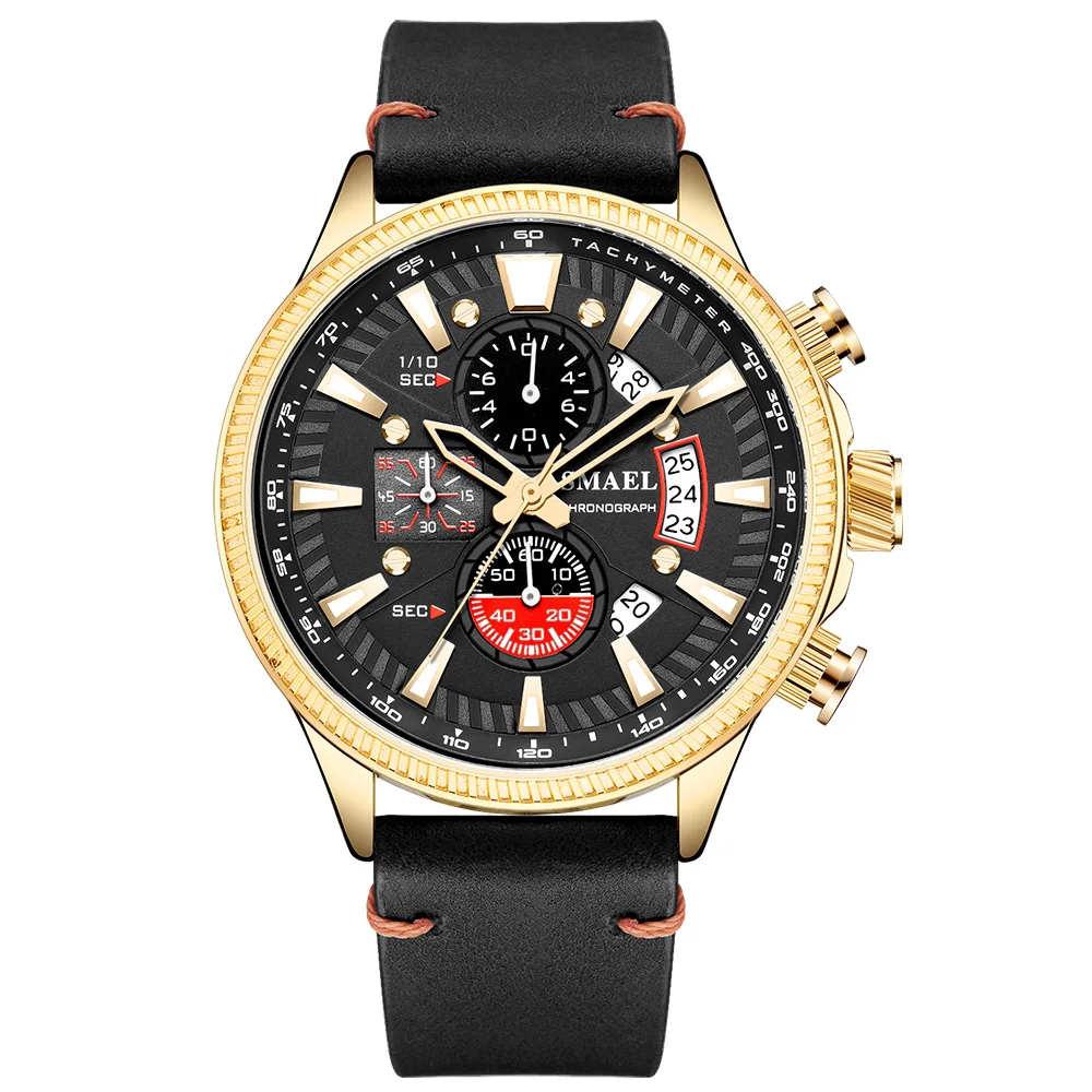 Mans watch perfect wrist SMAEL 9097 watch quartz movement business leather watch for men