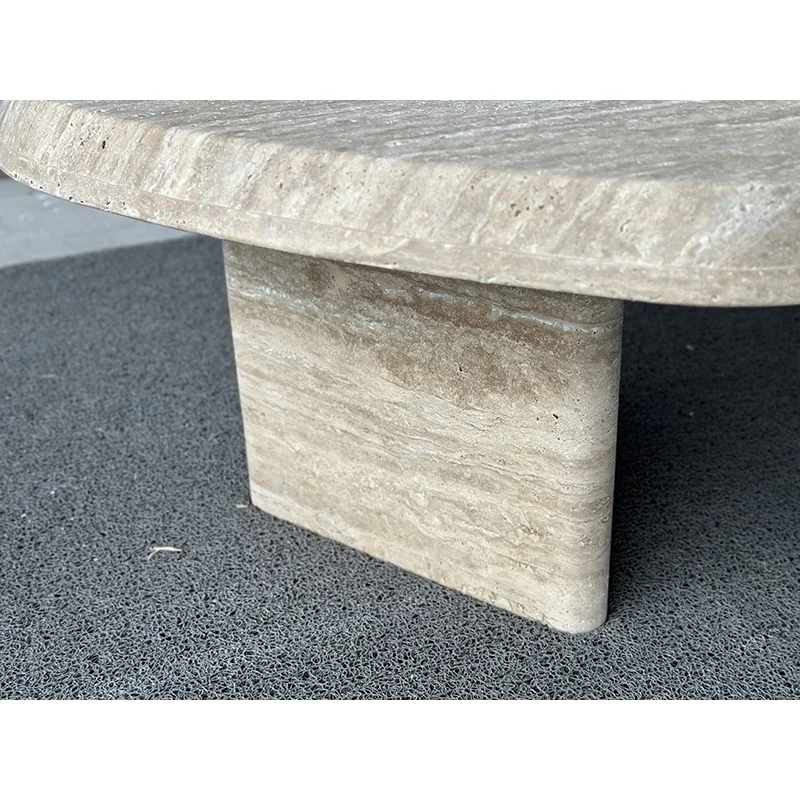 Marble Beige Coffee Table Living Room Furniture Marble Top Coffee Travertine Coffee Table Bench Handcrafted in Travertine