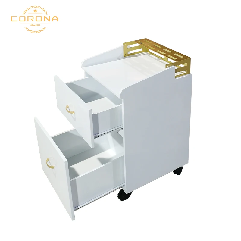Cheap Stainless Steel Metal Plated Gold Salon Barber Trolley For Hair Salon