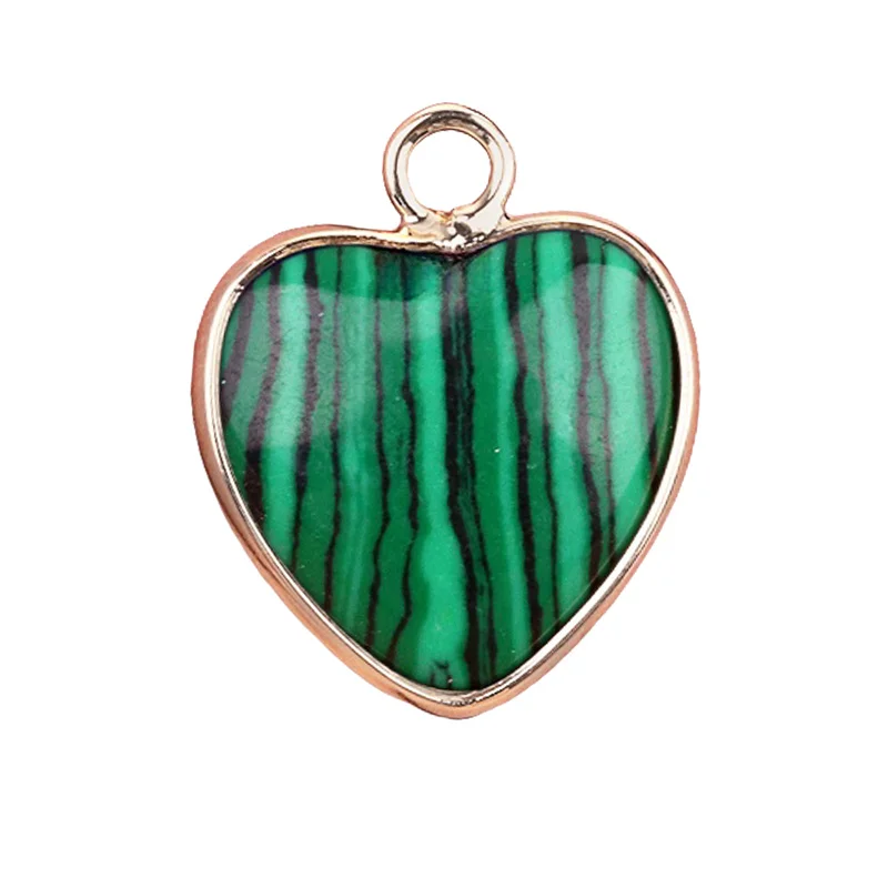 China Wholesale Unisex Vintage Style 15*15mm Heart Shape Red Jasper Pendant Fashionable Heart Shape Connector with Gold Plating