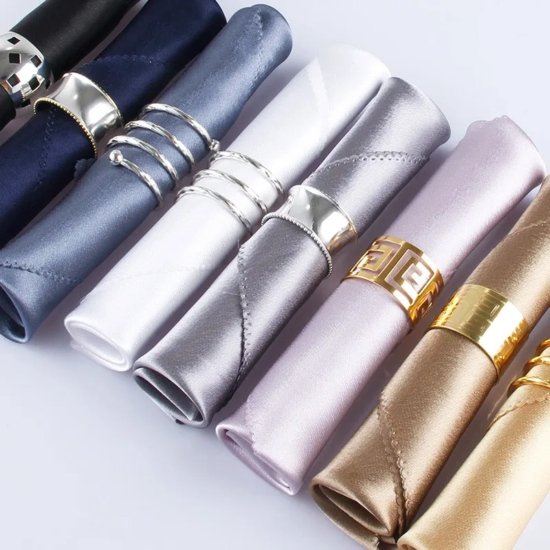 China Supplier Upscale Napkin Dinner Support ODM Customized Napkins Logo Metal Napkins Rings for Hotel Restaurant