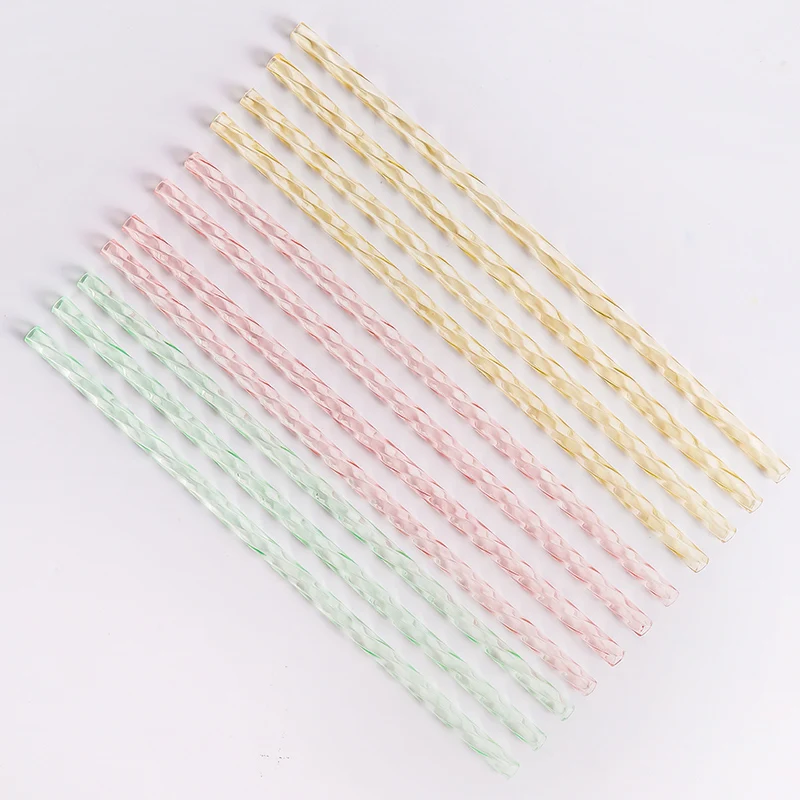 PETG Threaded BlingBling Straw Reusable Hard Plastic for Tumbler Cups Drinking