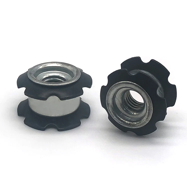 Round Double Layers Metal Insert Hole Plugs Steel Furniture Spring Threaded Tube Insert Nut Sunflower Lock Nut Star Nut