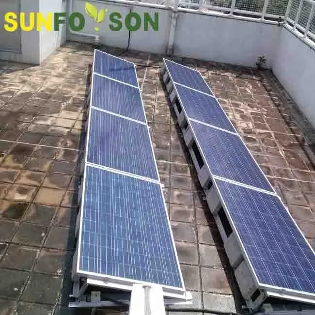 Flat roof solar energy system solar panel mounting rack pv brackets ballast triangular solar mount supports